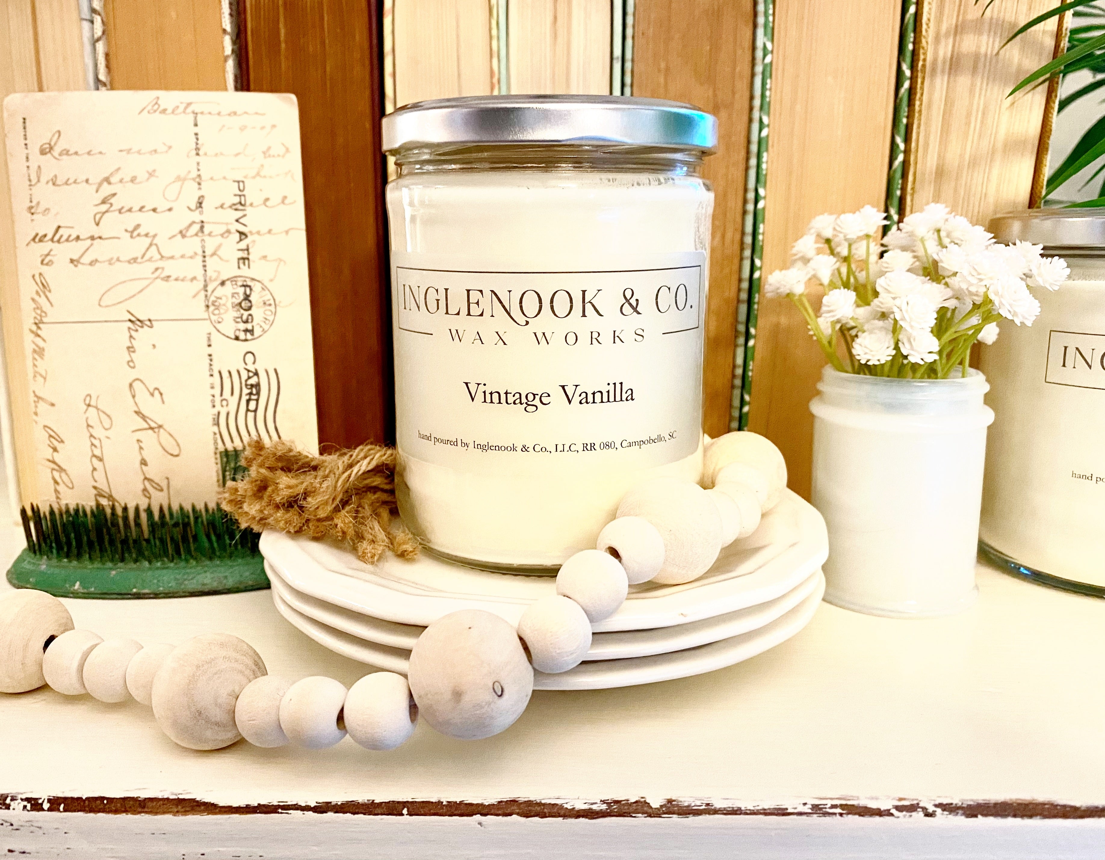 Vanilla Scent Soy Wax Candles in Glass Pots - Rustic Candles – The Happy  Place Things